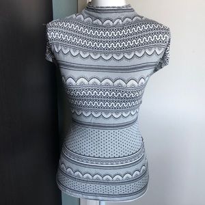 Tahari Cap Sleeve Mock Turtleneck